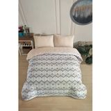 Tek Kişilik Desenli Kapitone Çift Taraflı Renkli Pike Yatak Örtüsü Takımı 160X230 Cm (Çarşafsız)