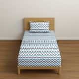 Tek Kişilik Desenli Lastikli Çarşaf Seti 120X200 cm + 1 Yastık Kılıfı 50X70 - 120 x 200 - Mavi