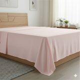 Tek Kişilik Düz Çarşaf Pamuklu Kumaş Lastiksiz Çarşaf 160x240 Pembe