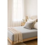Tek Kişilik Düz Penye %100 Pamuklu Lastikli Çarşaf 100X200 cm Newsheet Gri - 100 x 200 cm