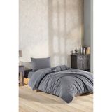 Tek Kişilik Lastikli Çarşaflı Nevresim Takımı Antrasit - 100 x 200 cm