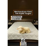 Tek Kişilik Merinos Kuzu Yünü Yorgan (%100 DOĞAL MERİNOS KUZU YÜNÜ) 155 X 215 Cm Ebat