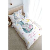 Tek Kişilik Nevresim Takımı (160x220) - For Baby Serisi - Hortumda Uyuyan Pembe Fil