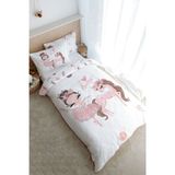 Tek Kişilik Nevresim Takımı (160x220) - For Baby Serisi - Pembe Tütülü Balerin Ve Unicorn
