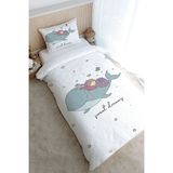Tek Kişilik Nevresim Takımı (160x220) - Pure Baby Serisi - Balina ve Çocuk