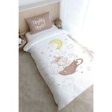 Tek Kişilik Nevresim Takımı (160x220) - Pure Baby Serisi - Bir Fincanda Tavşan