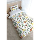Tek Kişilik Nevresim Takımı (160x220) - Pure Baby Serisi - Dino ve Kaktüsler