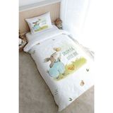 Tek Kişilik Nevresim Takımı (160x220) - Pure Baby Serisi - Kelebekle Oynayan Tavşan