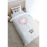Tek Kişilik Nevresim Takımı (160x220) - Pure Baby Serisi - Pembe Kalpli Balon
