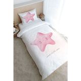 Tek Kişilik Nevresim Takımı (160x220) - Pure Baby Serisi - Pofuduk Pembe Yıldız