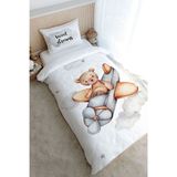 Tek Kişilik Nevresim Takımı (160x220) - Pure Baby Serisi - Uçan Ayı