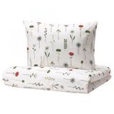 Tek Kişilik Nevresim Takımı, Beyaz-çok Renkli Ikea 150x200/50x60 Cm Pamuk Çiçek Desenli