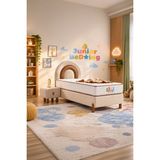 Tek Kişilik Ortopedik Yatak Baza Başlık Seti – 90X190 cm (3lü Set) - Bej - 90 x 190 cm