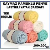 TEK KİŞİLİK PAMUKLU PENYE LASTİKLİ YATAK ÇARŞAFI Renk Garantisi Yoktur