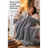 Tek Kişilik Peluş Tv Diz Battaniyesi 100X175 Cm