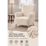 Tek Kişilik Pelüş Welsoft Kanepe Örtüsü | Lastikli Koltuk Örtüsü |çekyat Örtüsü| koltuk kılıfı tek krem 180 x 230