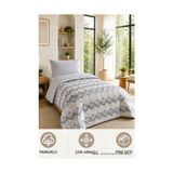 Tek Kişilik Pike Çift Taraflı Kapitone Pike ve Yatak Örtüsü Takımı – 160X230 cm Desenli (Çarşafsız) (Gri, Tek) - Çok Renkli