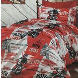Tek Kişilik Spor Motorcu Nevresim Takımı Kırmızı
