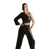 Tek Kollu Crop Bluz - GÜMÜŞ