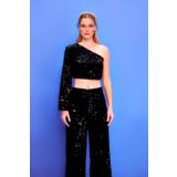 Tek Kollu Crop Bluz - SİYAH