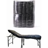 Tek Kullanımlık 3 Paket 8 Adet Siyah Sedye Örtüsü (80X220 Cm) 12 Gr. Çift Tarafı Lastikli