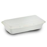 Tek Kullanımlık Doğal Şeker Kamışı Kapaklı Tabak (270x150x48 1200 ML.) 1 Koli 250 Adet