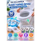 Tek Kullanımlık Klozet Kapağı Örtüsü 50 Adet Hijyenik Seyahat Tipi Tuvalet Koruyucu Kılıf Seti