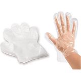 Tek Kullanımlık Pet Poşet Naylon Şeffaf Eldiven 100LÜ 1 Paket - Beyaz