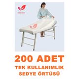 Tek Kullanımlık Sedye Örtüsü Lastikli Beyaz Renk (200 Adet)