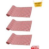 Tek Kullanımlık Sıvı Geçirmez Masa ve Aktivite Örtüsü 100X120 3 Rulo ( Rulo Içi: 10 Adet ) Kırmızı Pötükare - 100 x 120 cm - Beyaz - Kırmızı