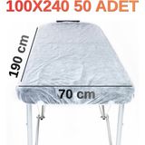 Tek Kullanımlık Yeni Nesil Lastikli Beyaz Sedye Örtüsü 50'li 100X240