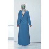 Tek Omuz Gold Toka Detaylı Tunik Pantolon Takım 8698 Bebe Mavisi - 46