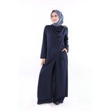 Tek Omuz Gold Toka Detaylı Tunik Pantolon Takım 8698 Lacivert