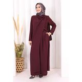Tek Omuz Gold Toka Detaylı Tunik Pantolon Takım 8698 Mürdüm