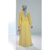 Tek Omuz Gold Toka Detaylı Tunik Pantolon Takım 8698 Sarı - 40
