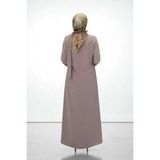 Tek Omuz Gold Toka Detaylı Tunik Pantolon Takım 8698 Vizon - 40