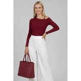 Tek Omuz İpli Bluz Bordo T4328