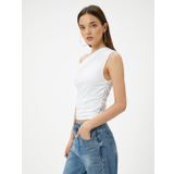 Tek Omuz Kolsuz Tişört Slim Fit Pamuklu