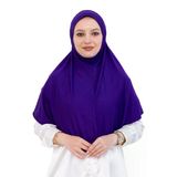 Tek Parça Hazır Başörtüsü Türban Şal – Kolay Takılan Uzun Şal Viskon Mor