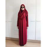Tek Parça Namaz Elbisesi Bordo Bordo