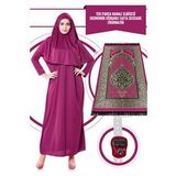 Tek Parça Namaz Elbisesi - Fuşya- 5015 Ve Seccade Ve Zikirmatik - Üçlü Takım