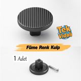 Tek Vidalı Çizgili Lüks Füme Renk Düğme Metal Kulp Çekmece Mobilya Mutfak Dolabı Dolap Kulbu Kulplar - 1