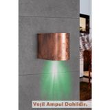 Tek Yönlü Dekoratif İç Dış Mekan Aplik Eskitme YEŞİL Işık