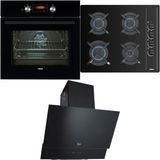 Teka Ankastre Set, HAK 625 BK Siyah Fırın, GBC 64002 Siyah Cam Ocak, ATV 60 Siyah Davlumbaz