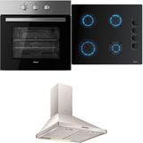 Teka Ankastre Set, HE 715 SS Inox Fırın, GBE 64002 Siyah Cam Ocak, DF 60 Inox Davlumbaz