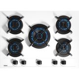 Teka - Gbc 75030 Kbc Wh - Ankastre Exactflame Teknolojili Kristal Wok Gözlü Cam Gazlı Ocak - Döküm Izgara - Beyaz - 70 cm - 112580053