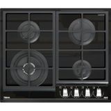 Teka GZC 64320 XBC BK Gazlı Ocak 60 cm Döküm Izgaralı Kristal Wok Gözlü Cam Yüzeyli Modern Tasarım