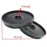 Teka İle Uyumlu Aspiratör Karbon Filtresi 15,5Cm / 155Mm - 4 Tırnaklı
