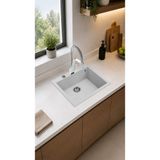 Teka Square 55*48 Tek Göz Granit Evye Beyaz (115230009)