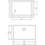 Teka Square Tezgah Altı Granit Evye Siyah 76X44